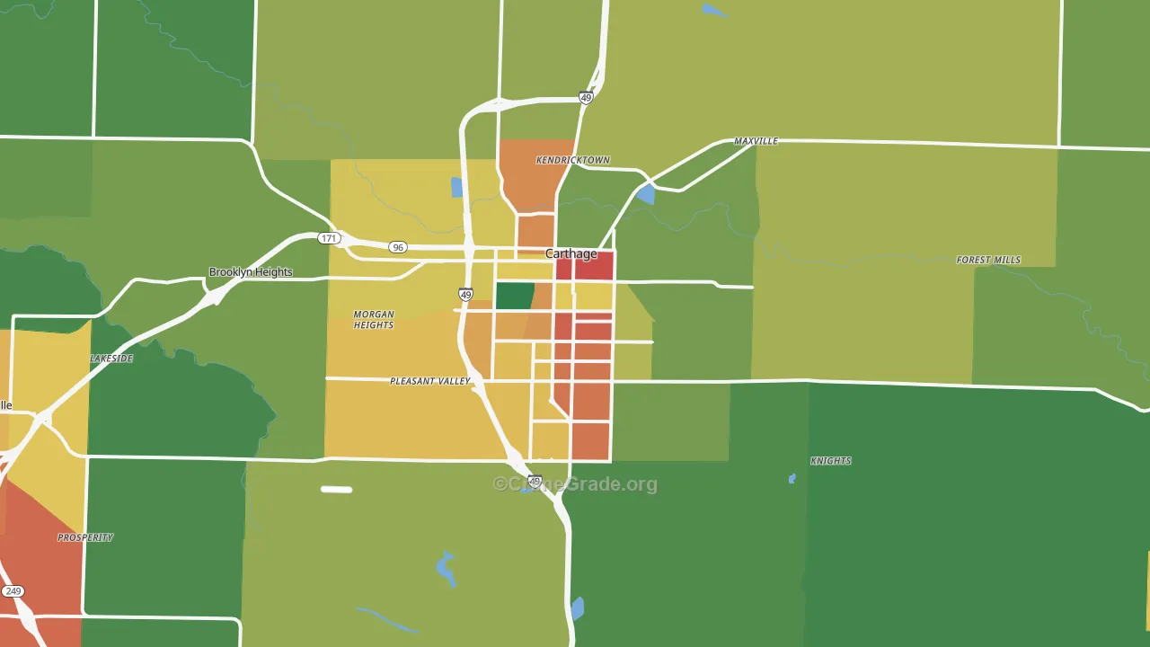 64836, MO Map of Theft Rates