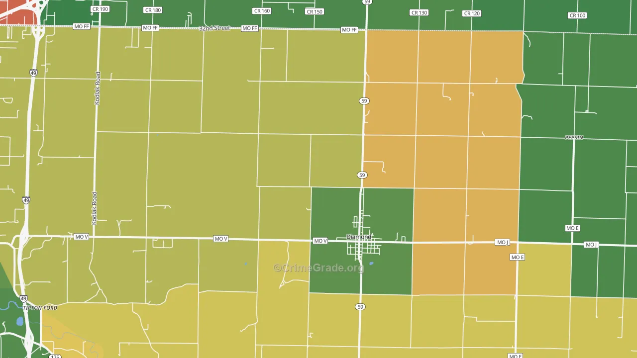64840, MO Map of Theft Rates