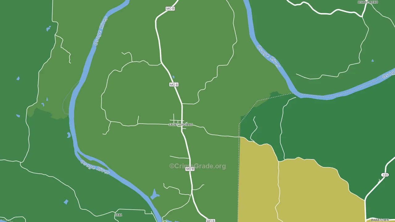 65076, MO Map of Theft Rates