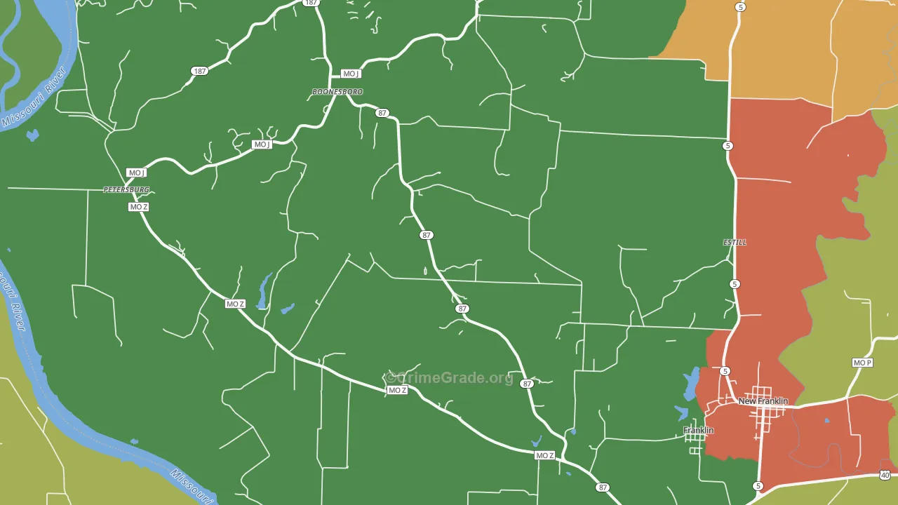 65250, MO Map of Theft Rates