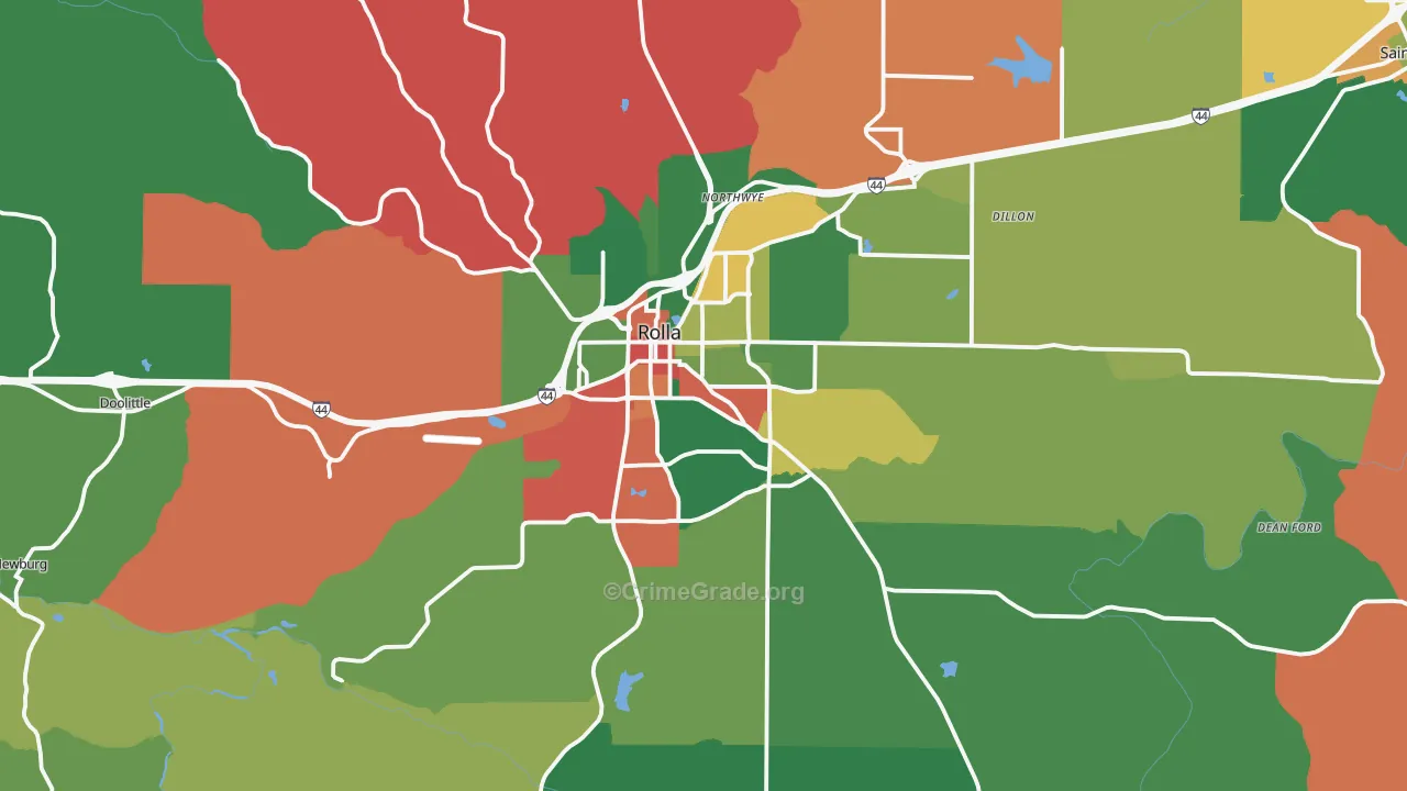 65401, MO Map of Theft Rates