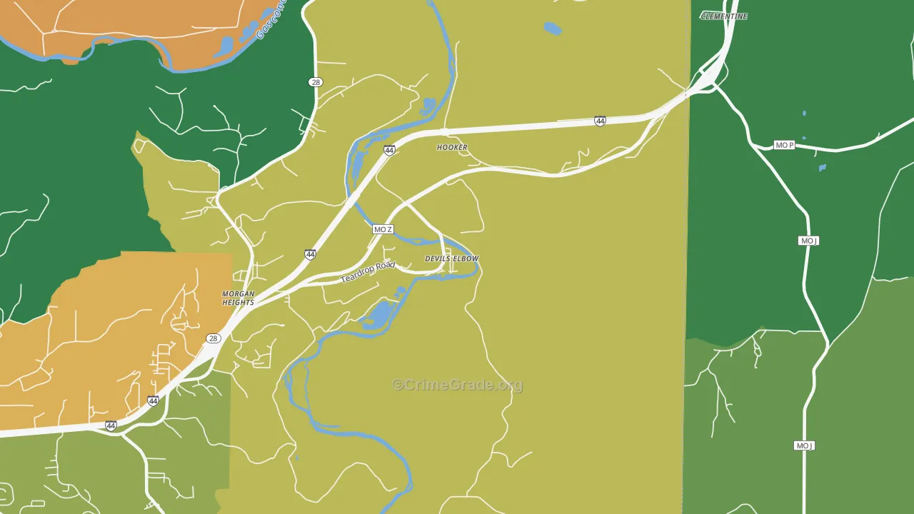 65457, MO Map of Theft Rates