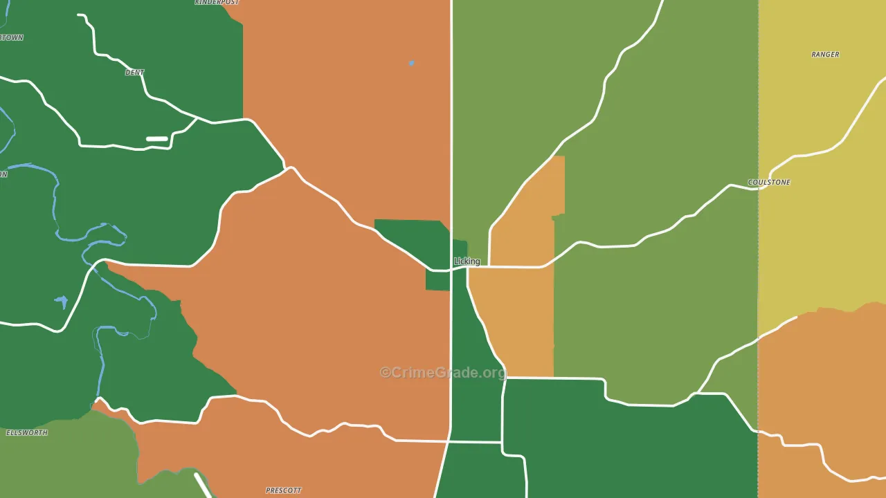 65542, MO Map of Theft Rates