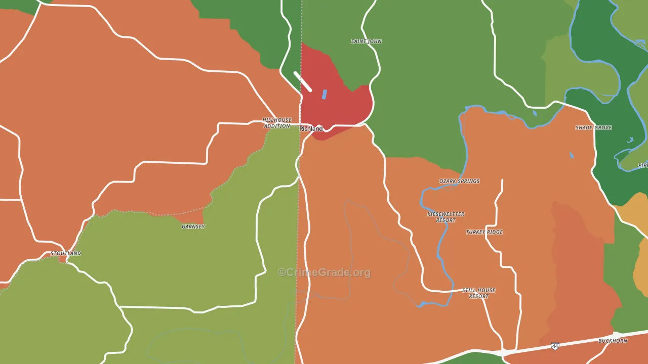 65556, MO Map of Theft Rates