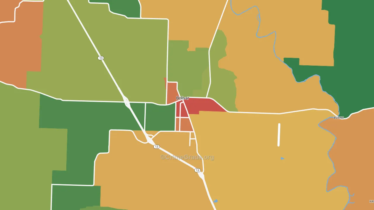65613, MO Map of Theft Rates