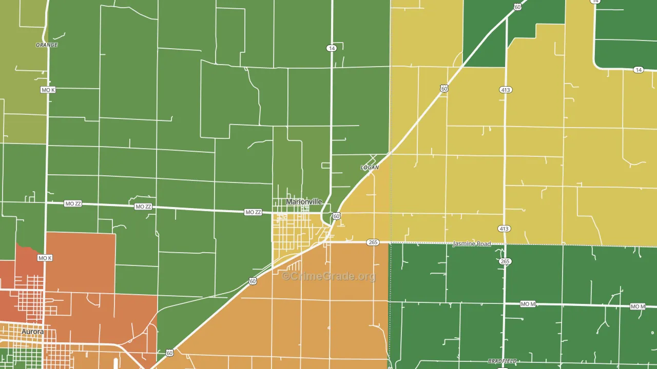65705, MO Map of Theft Rates