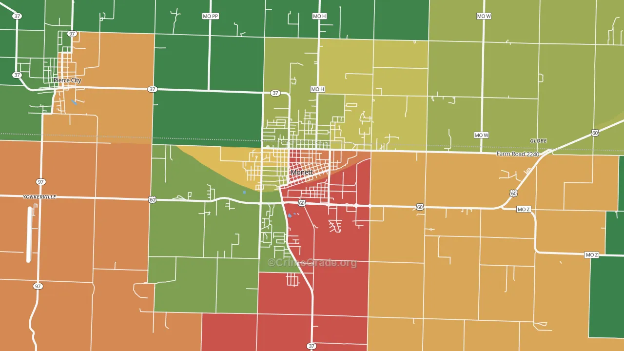 65708, MO Map of Theft Rates