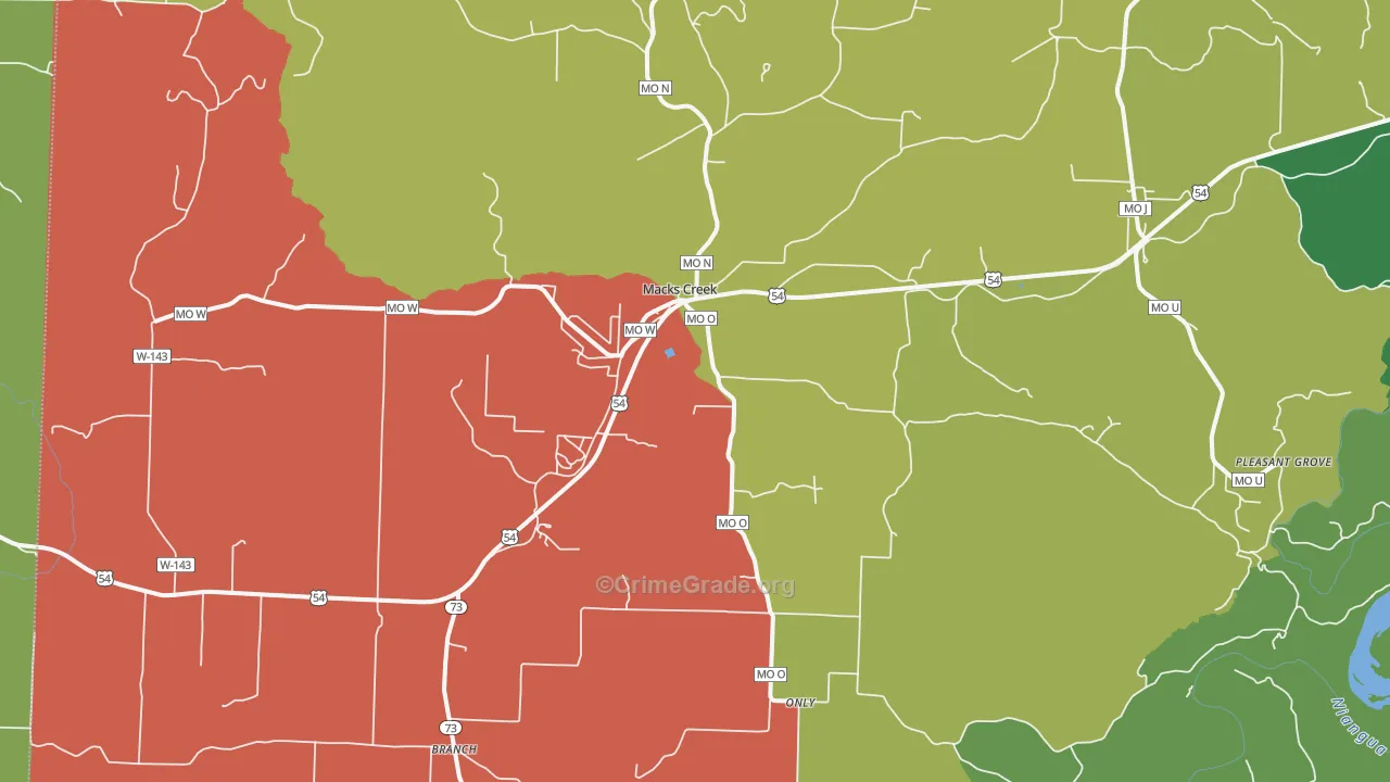 65786, MO Map of Theft Rates