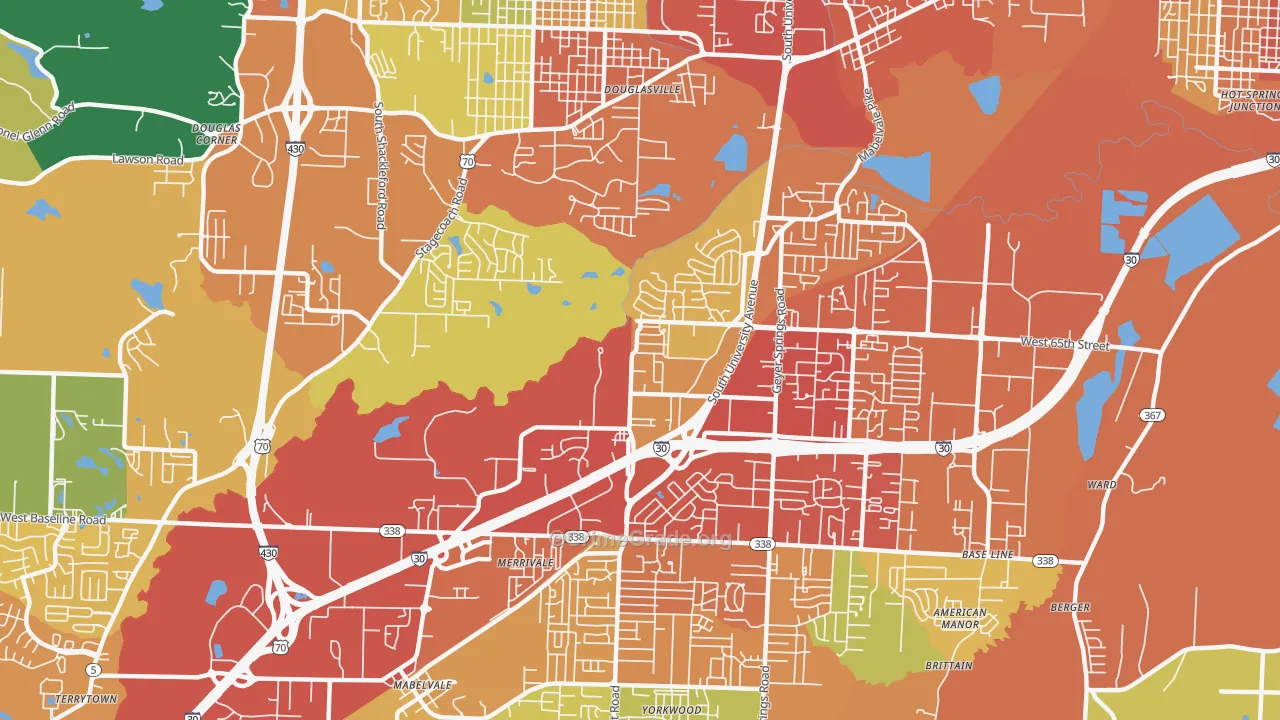 65th Street West, Little Rock, AR Map of Theft Rates