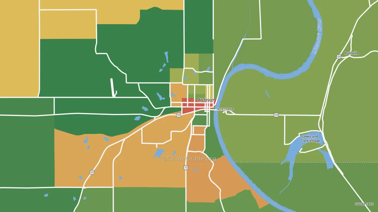 66002, KS Map of Theft Rates