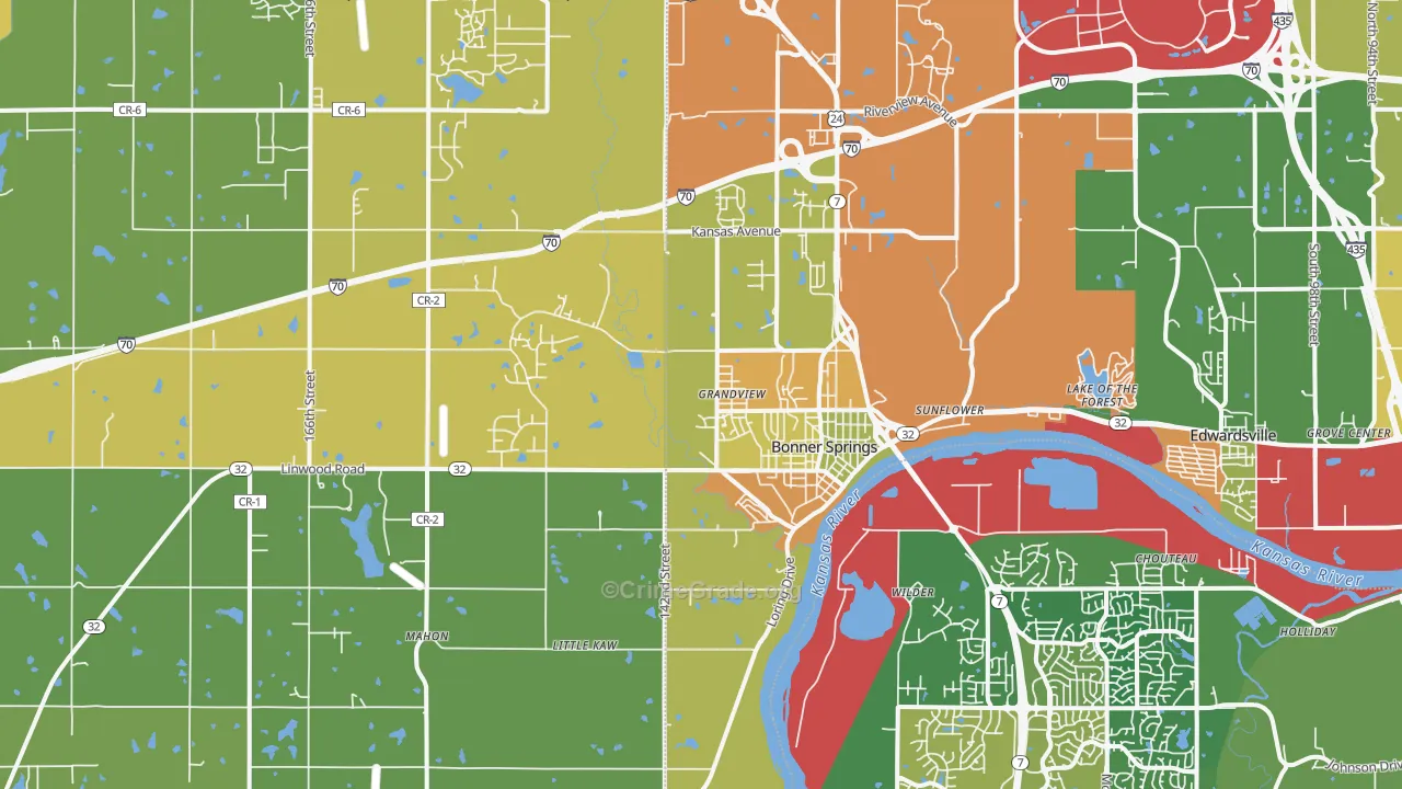 66012, KS Map of Theft Rates