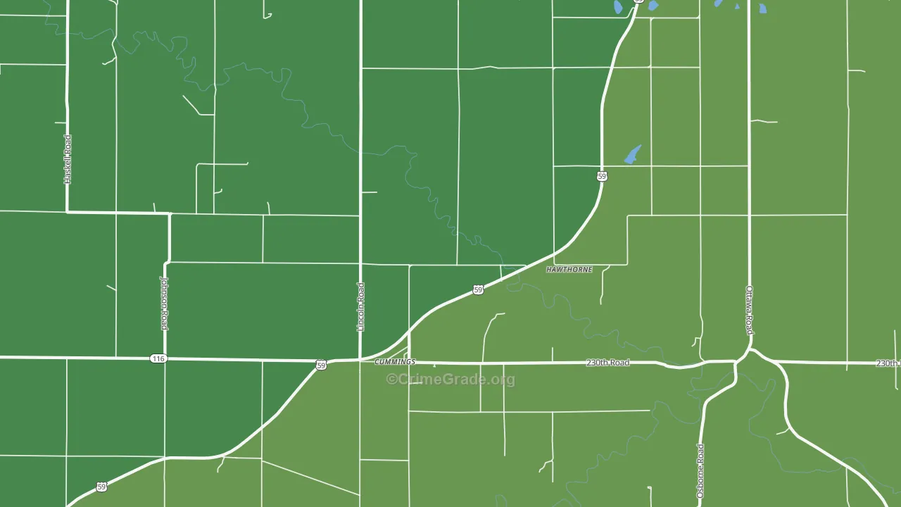 66016, KS Map of Theft Rates