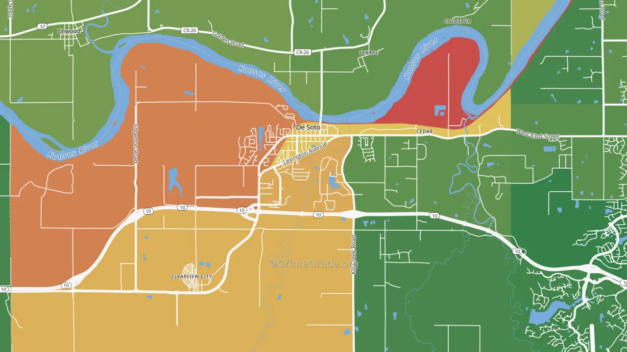 66018, KS Map of Theft Rates