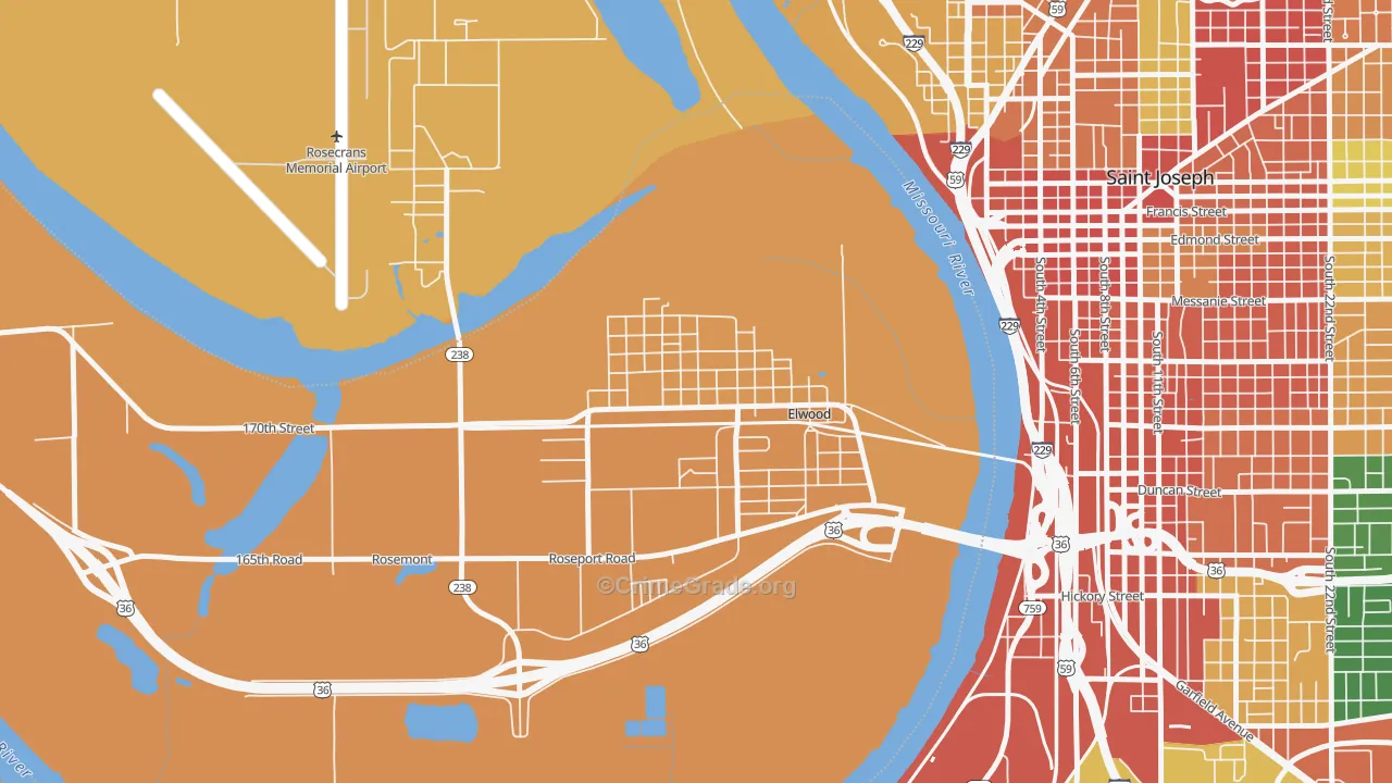 66024, KS Map of Theft Rates