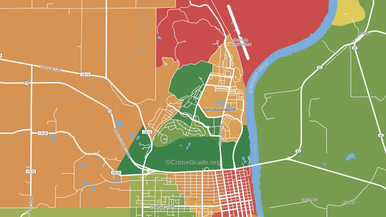 66027, KS Map of Theft Rates