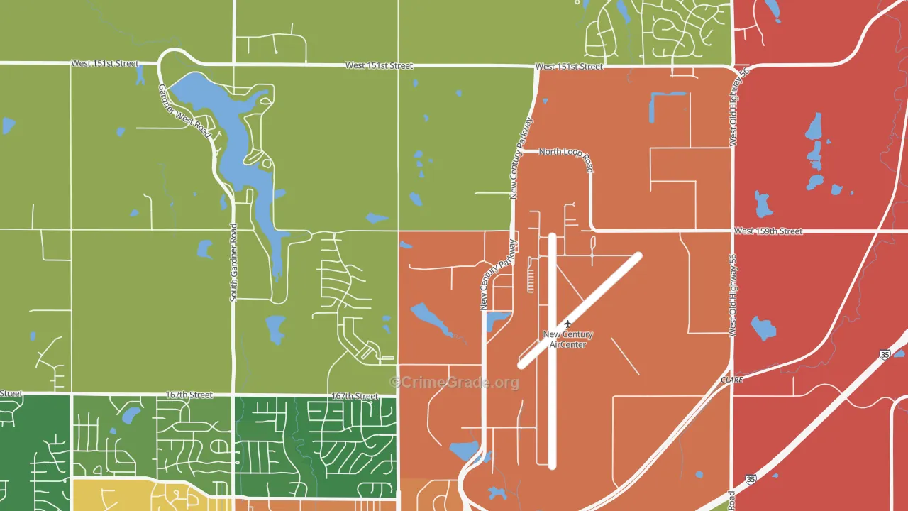 66031, KS Map of Theft Rates