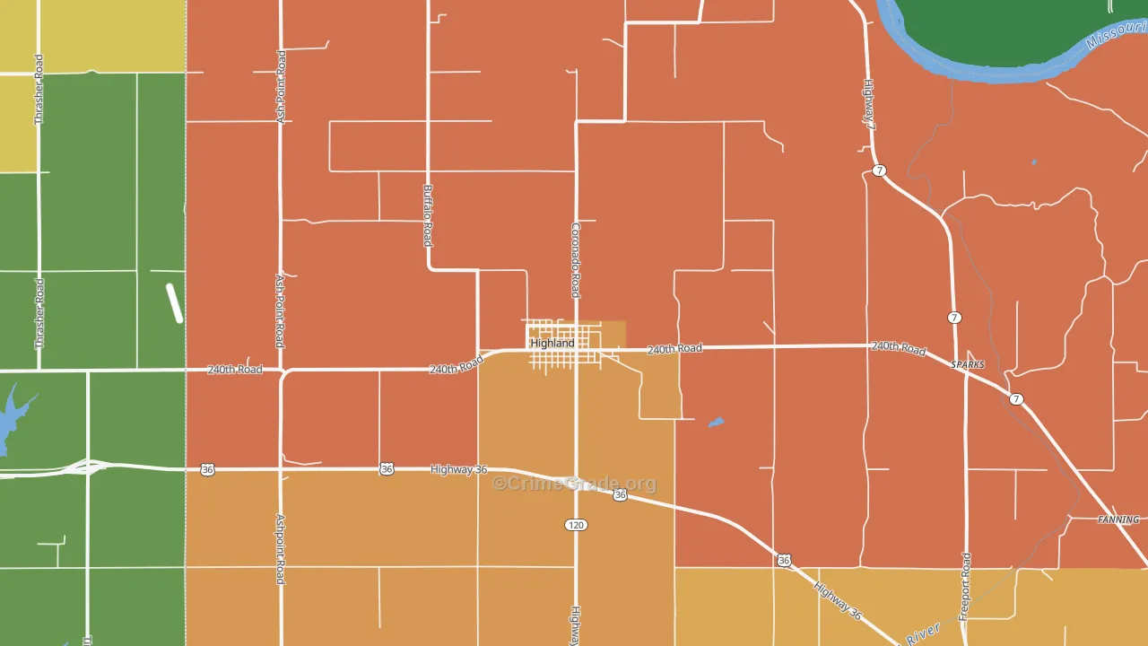 66035, KS Map of Theft Rates