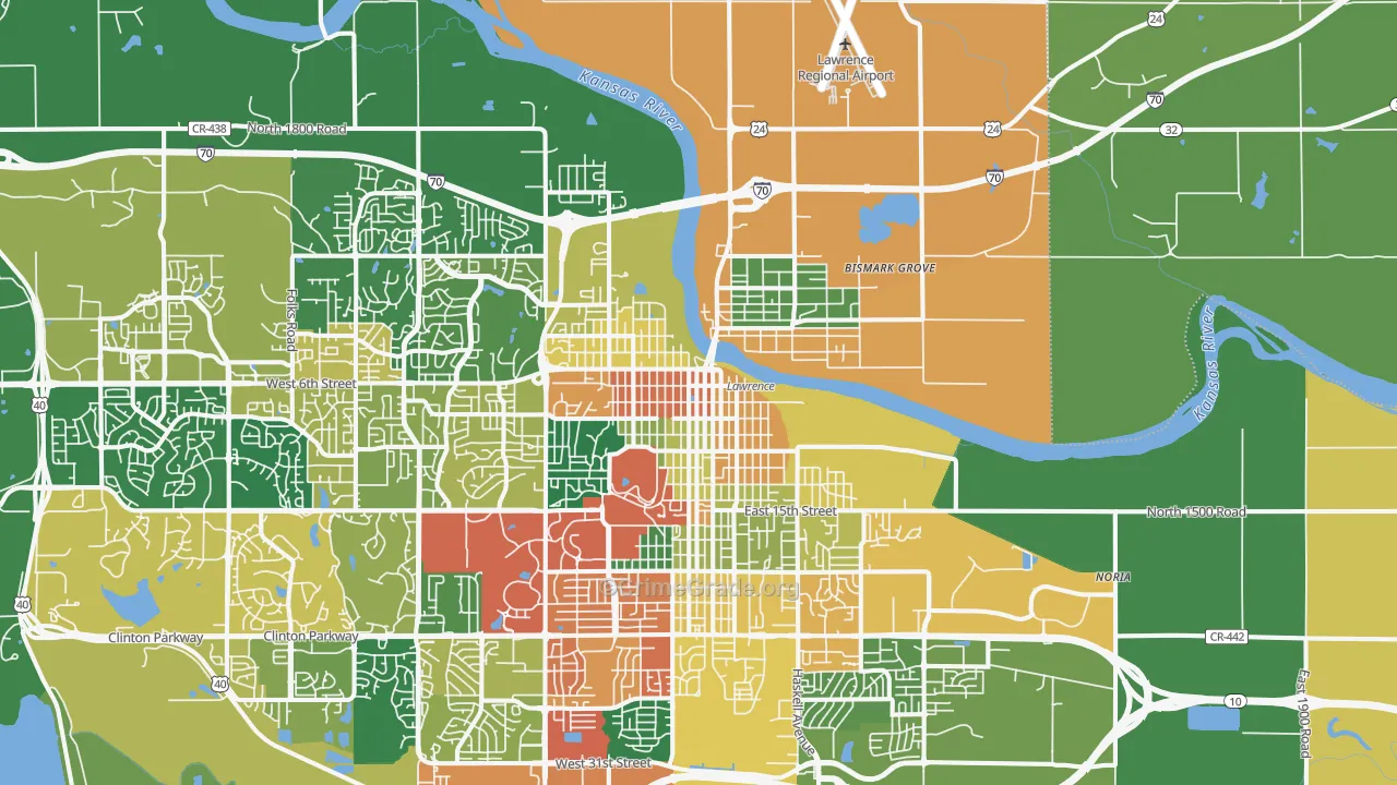 66044, KS Map of Theft Rates