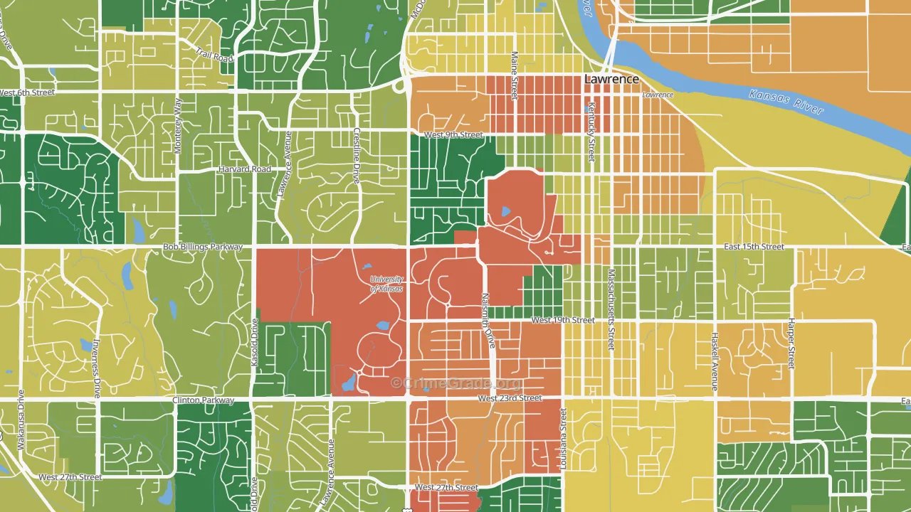 66045, KS Map of Theft Rates