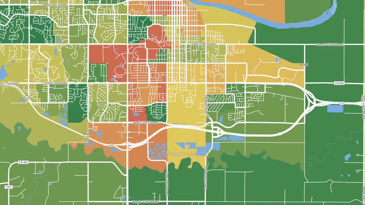 66046, KS Map of Theft Rates