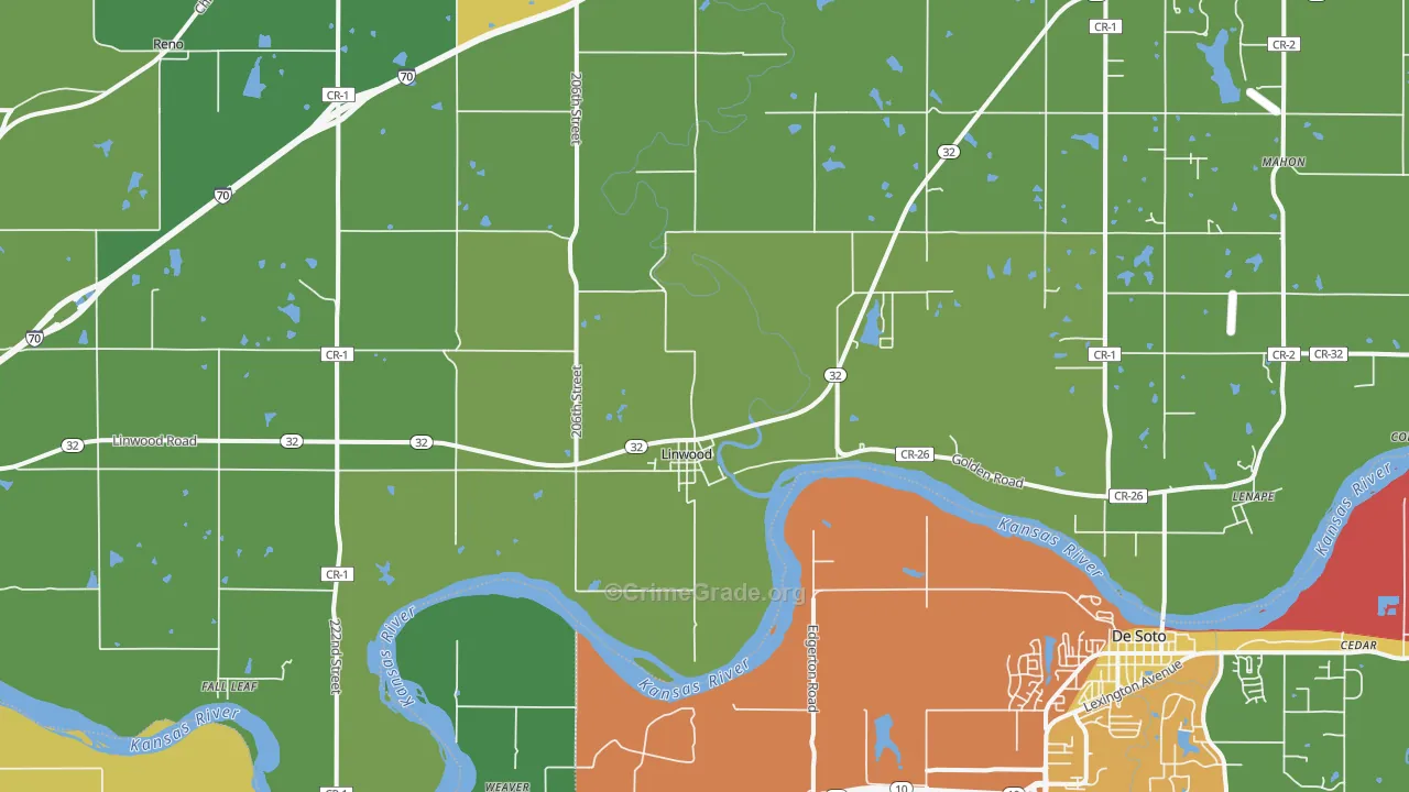 66052, KS Map of Theft Rates