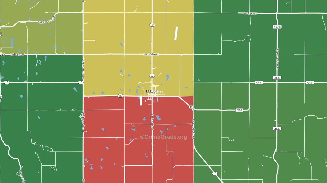 66054, KS Map of Theft Rates