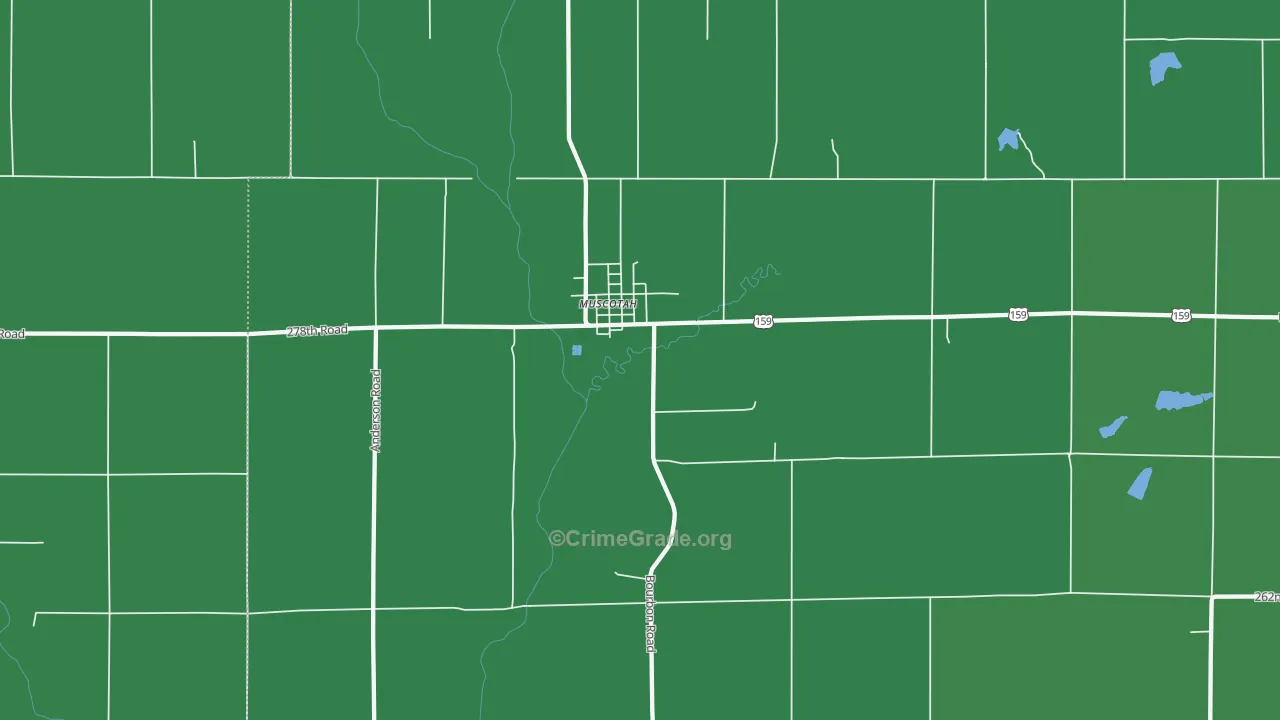 66058, KS Map of Theft Rates