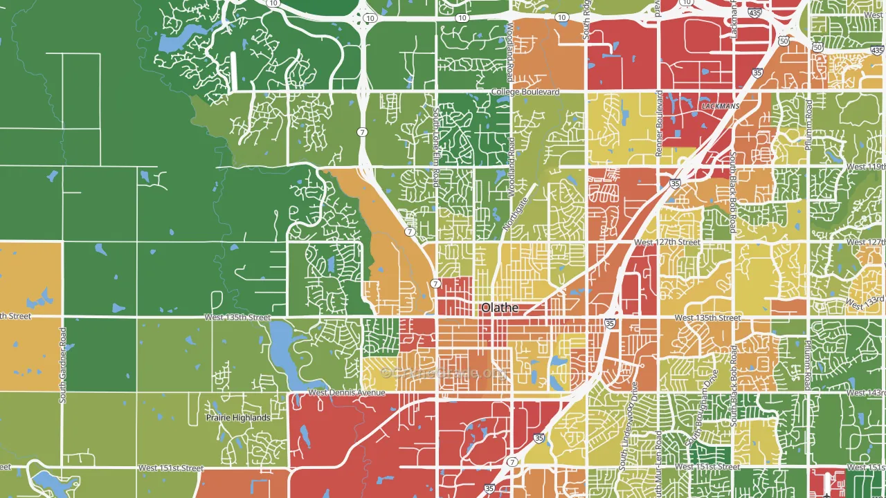 66061, KS Map of Theft Rates