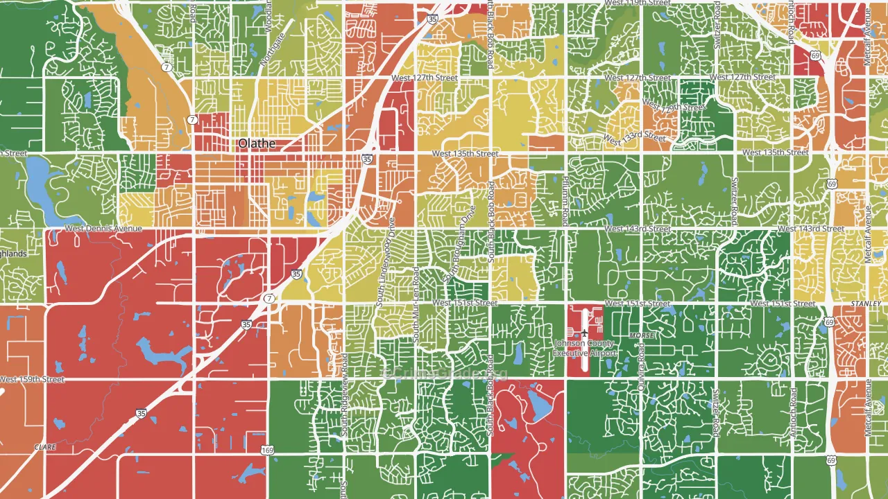 66062, KS Map of Theft Rates