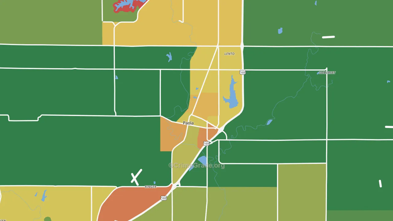 66071, KS Map of Theft Rates