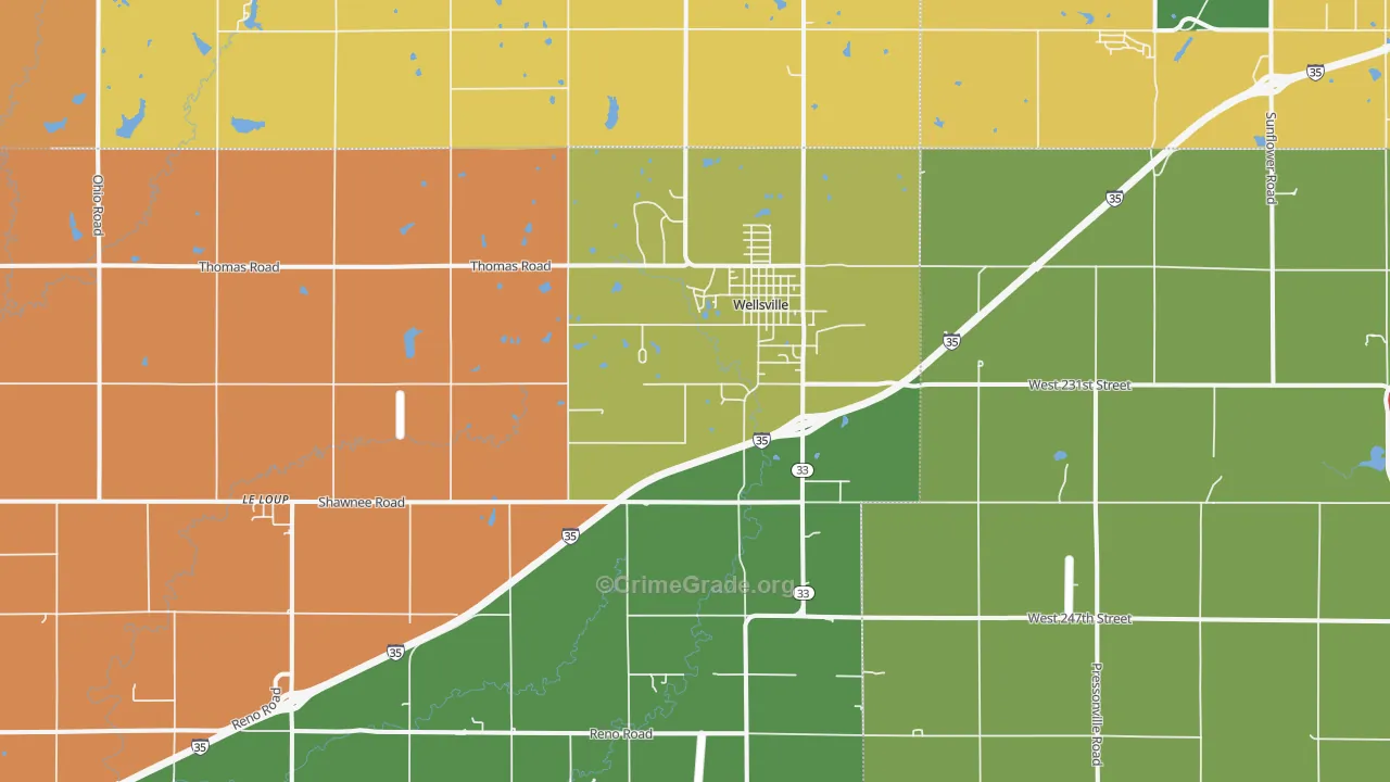 66092, KS Map of Theft Rates