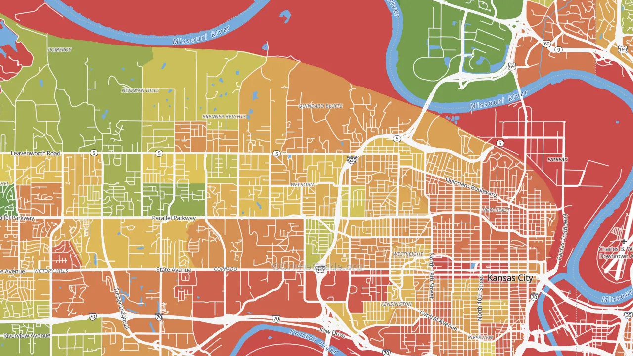 66104, KS Map of Theft Rates
