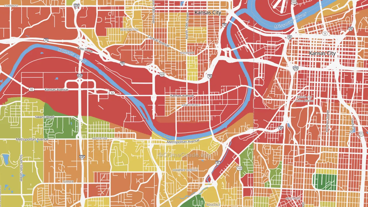 66105, KS Map of Theft Rates