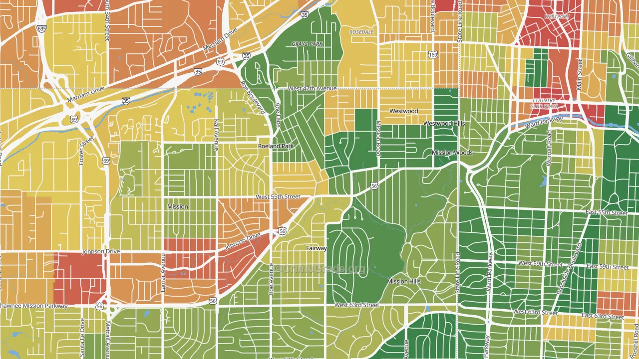 66205, KS Map of Theft Rates