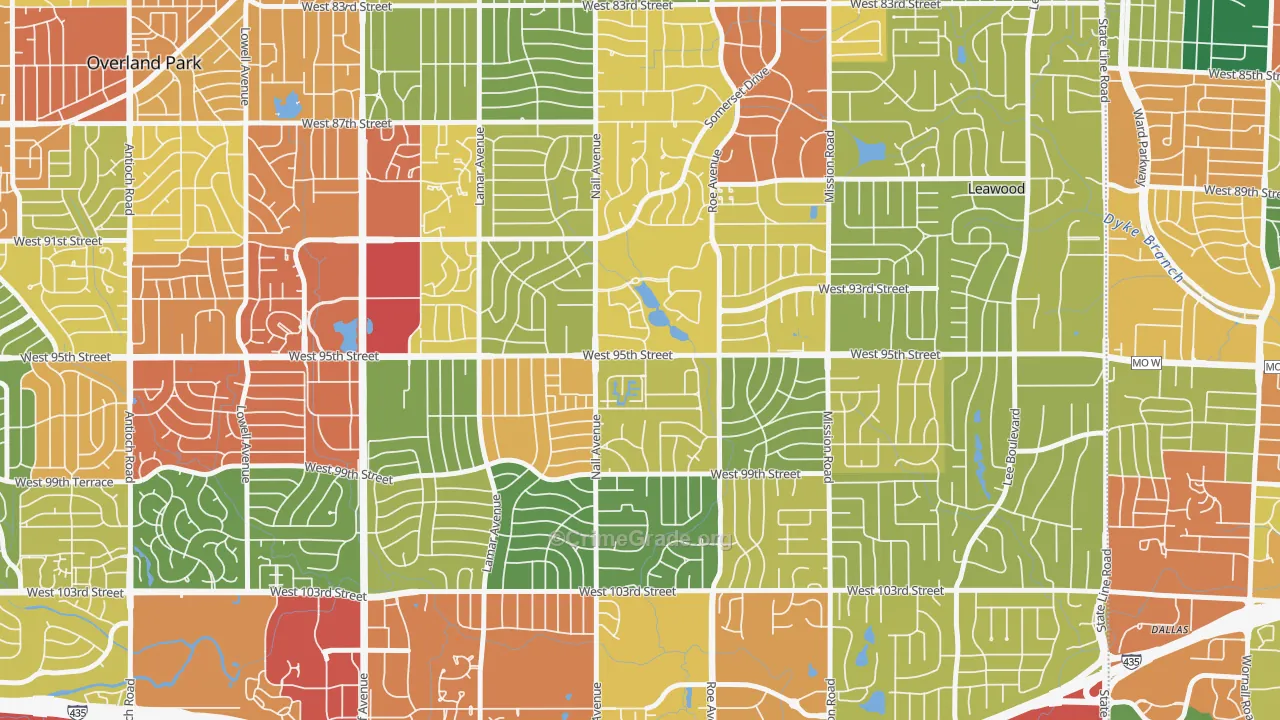 66207, KS Map of Theft Rates