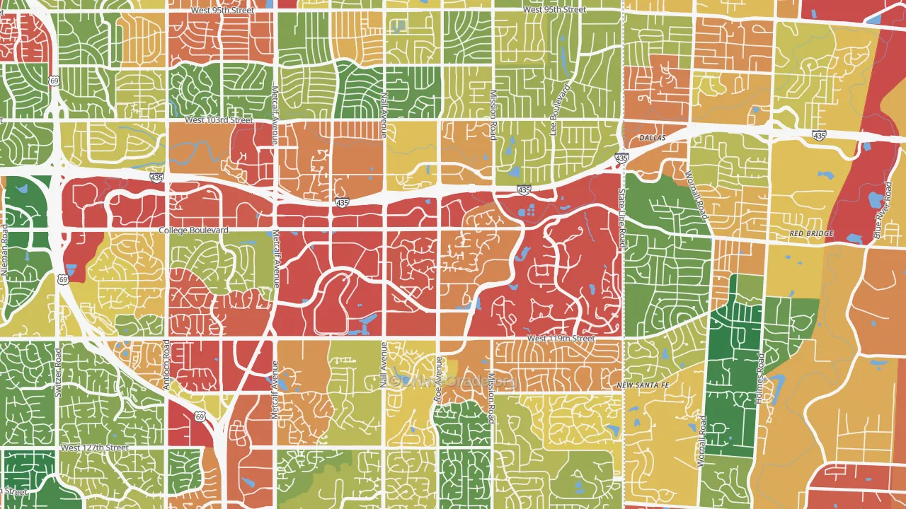 66211, KS Map of Theft Rates