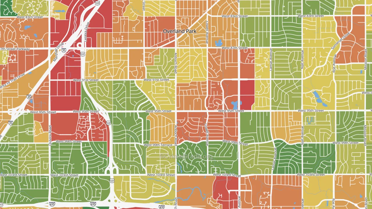 66212, KS Map of Theft Rates