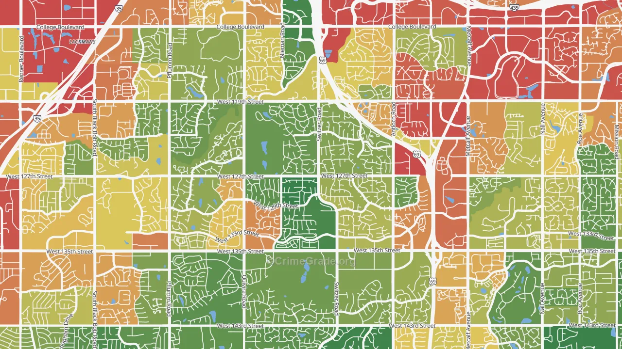 66213, KS Map of Theft Rates