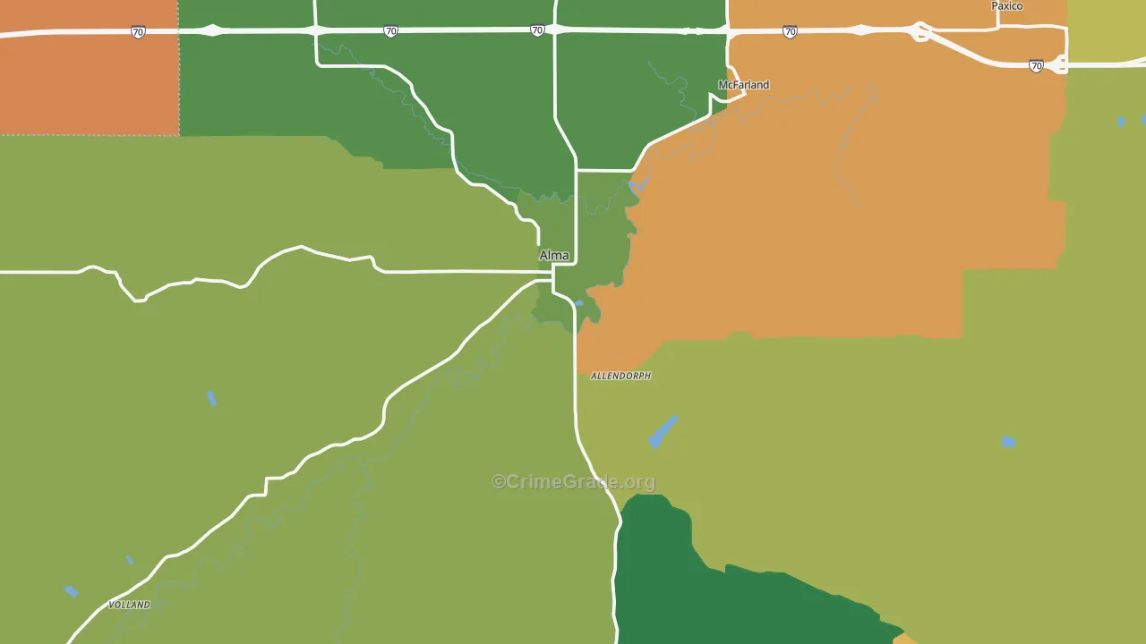 66401, KS Map of Theft Rates