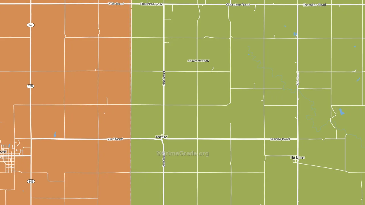 66412, KS Map of Theft Rates