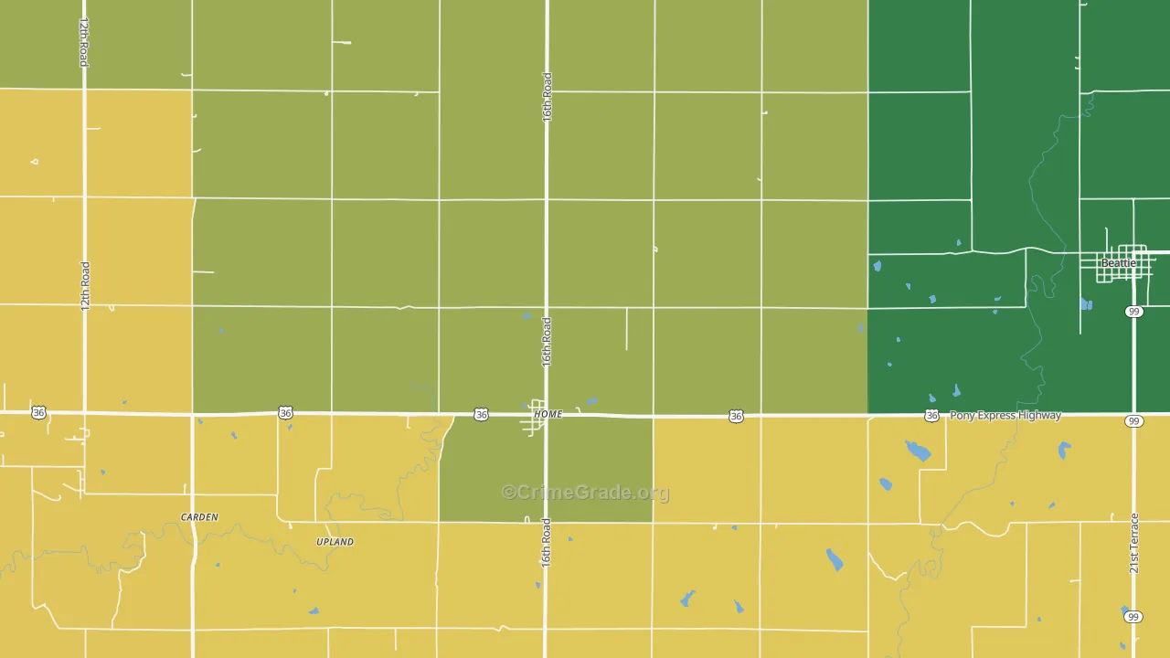 66438, KS Map of Theft Rates