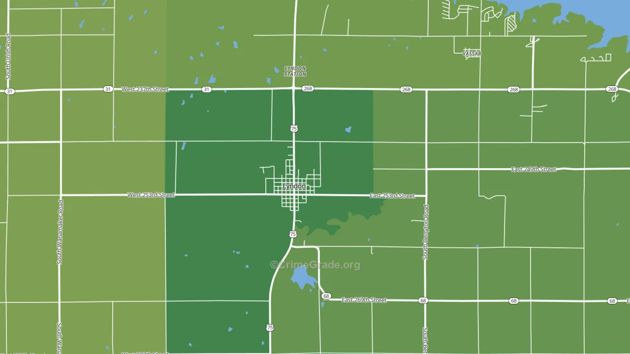 66451, KS Map of Theft Rates