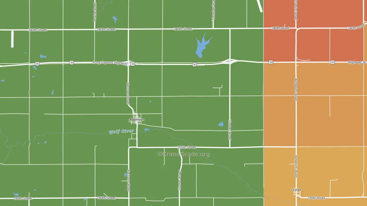 66532, KS Map of Theft Rates