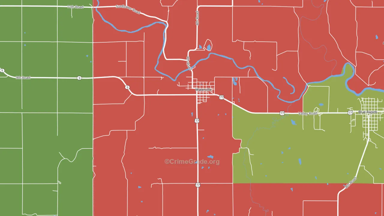 66548, KS Map of Theft Rates