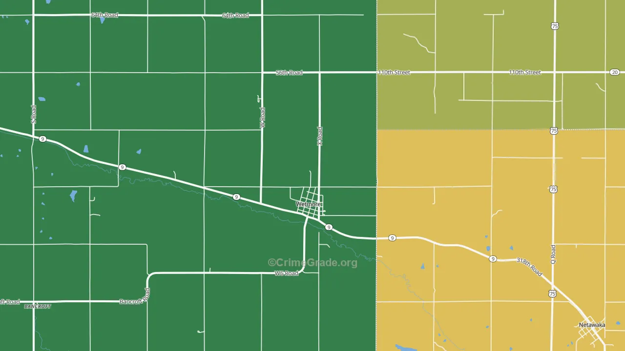 66550, KS Map of Theft Rates