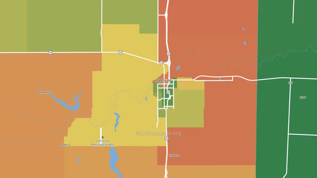 66701, KS Map of Theft Rates