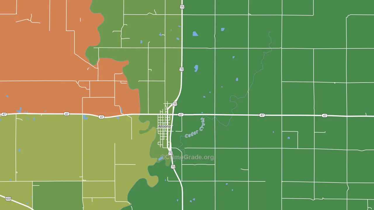 66710, KS Map of Theft Rates