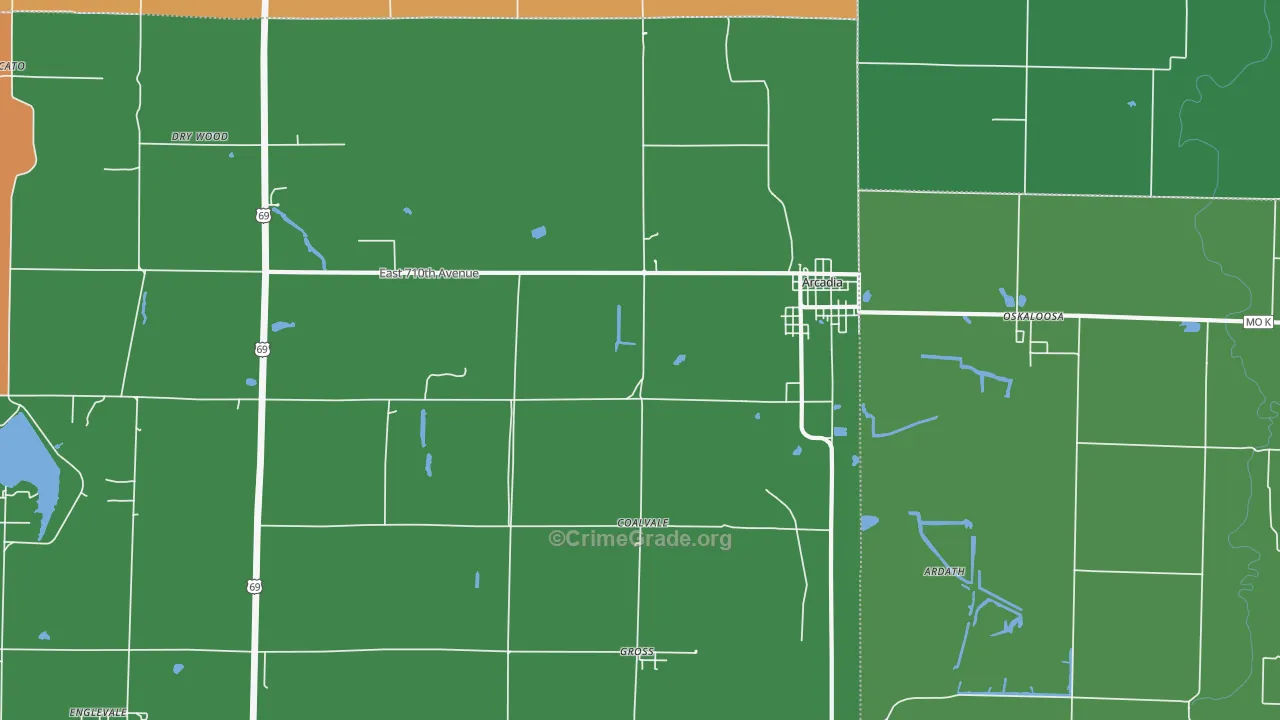 66711, KS Map of Theft Rates