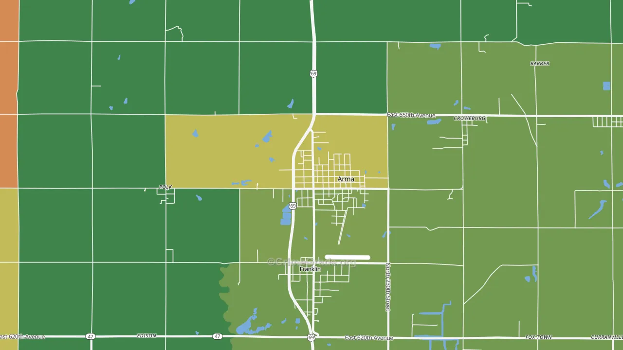 66712, KS Map of Theft Rates