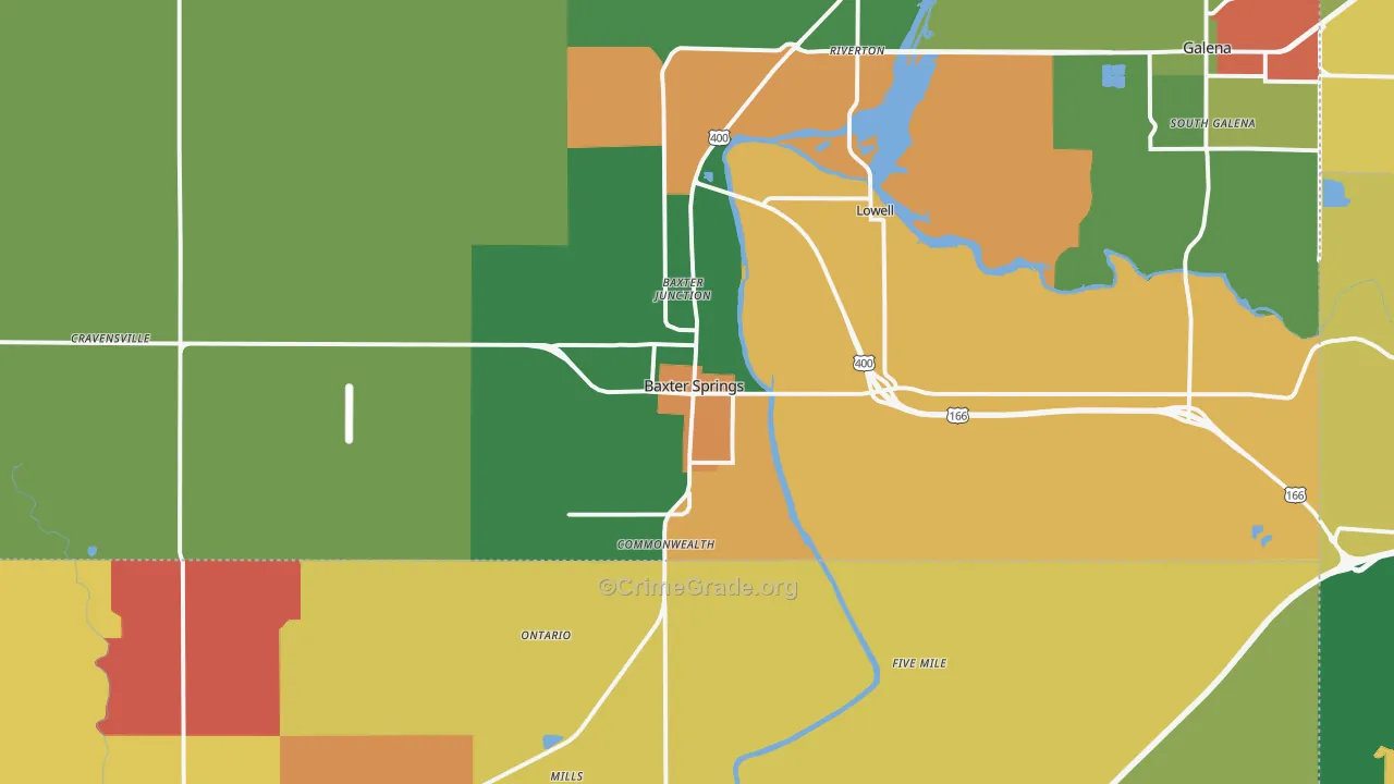 66713, KS Map of Theft Rates